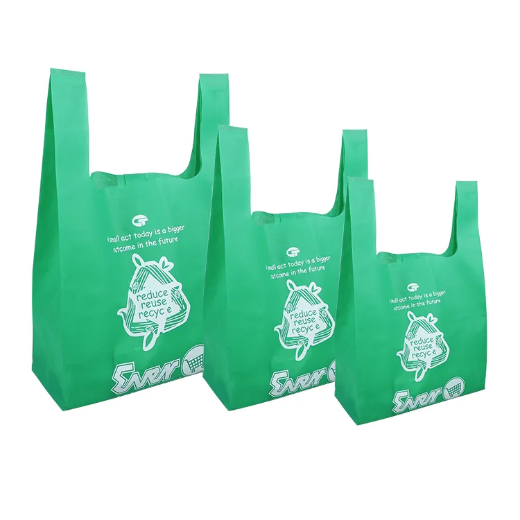 Cheap promotional shopping bag with logo bag non woven handle thank you bag factory