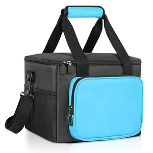 Foldable Portable Polyester Shoulder Insulated Cooler Grocery Bag 20 Can PEVA Thermal insulation Outdoor Food Picnic Cooler Bag
