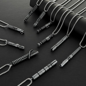 สร้อยคอไลท์เซเบอร์ทำจากซิงค์อัลลอยแบบสั่งทำจี้คอสเพลย์สตาร์วอร์สำหรับแฟนบอลลุคโอบีวันและของขวัญคอสเพลย์ - Product Image 3