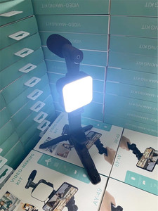 Smartphone y cámara <span class=keywords><strong>Vlogging</strong></span>, kit de estudio de grabación de vídeo, traje de fotografía con micrófono, luz de relleno LED, Mini trípode, AY-49 - Product Image 6