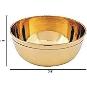 PARIJAT Handicraft Medium Size Brass Mixing Bowl <b>Egg</b> Beating Salad Serving for Kitchen <b>Decorative</b> Candy Serving Bowl - Product Image 2