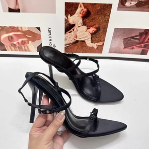 Sandales à talons hauts pour femmes, été 2026, à bout ouvert, avec lanières fines croisées à l'arrière, talon ouvert, sexy, nouveaux produits tendance - Product Image 2
