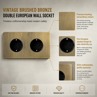 Prises murales Niva, norme européenne, pour hôtel, maison, panneau en acier inoxydable vintage