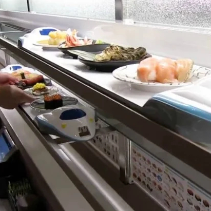 Máquina de sushi para correr, mesa giratoria de sushi, tren de comida de sushi