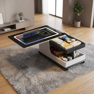 Height Adjustable End <b>Table</b>, Multipurpose <b>Side</b> <b>Table</b>, Couch <b>Side</b> Snack Drink <b>Table</b> for Bedroom Small Space - Product Image 1