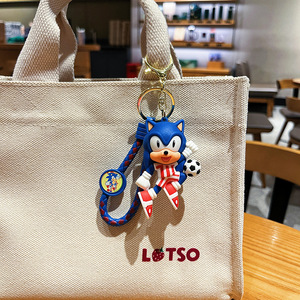 <span class=keywords><strong>Porte</strong></span>-clés et pendentif créatifs en forme de personnage de dessin animé <span class=keywords><strong>Sonic</strong></span>, mignon, sur le thème du football - Petit cadeau pour couple ou sac - Product Image 4