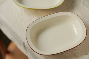 Rechteckige tiefe Schale im japanischen Stil Korean Ins Advanced Sense Green Edge Keramik platte - Product Image 6