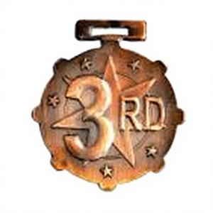 Médaille d'or plaquée en alliage de zinc, motif étoile 1ère place, gaufrée, cadeau promotionnel - Product Image 3