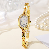 Montre vintage de luxe légère à quartz, de forme ovale, avec bracelet en nacre, bijou de mode pour femmes et jeunes filles