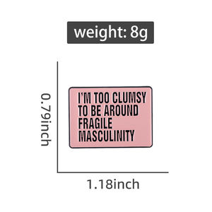 دبابيس المينا المربعة أخرق للغاية بحيث لا تكثر الذكورة الهشة المخصصة للملابس وحقائب الظهر - Product Image 6
