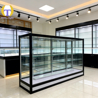 Comptoir d'exposition commercial en verre trempé robuste avec éclairage LED, mobilier polyvalent pour la vente au détail et les boutiques de tabac