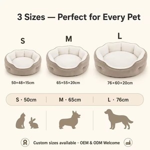 Coussin pour animaux de compagnie personnalisé à bords festonnés, en fausse fourrure à poils longs, douillet, rembourré en coton PP, amovible et lavable, pour chiens et chats, vente en gros - Product Image 5