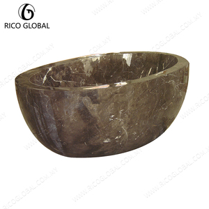 อ่างอาบน้ำหินอ่อนรูปวงรีแบบลอยตัว อ่างแช่ตัวทันสมัยสำหรับห้องน้ำ - Product Image 6