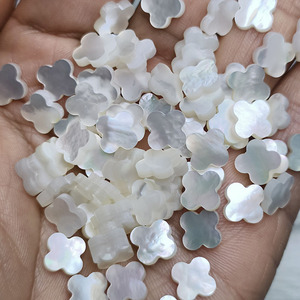 Flor Blanca, Trébol de Cuatro Hojas, Madreperla, Concha de Perla Blanca Natural, Piedra Preciosa para la Fabricación de Joyas para Mujer - Product Image 2