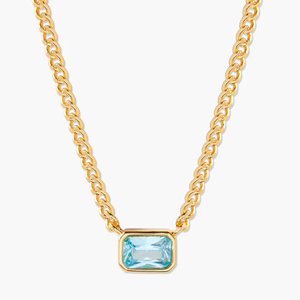 Collier de pierres précieuses Élégant Nouvelles Tendances Chaîne <span class=keywords><strong>Gourmette</strong></span> Collier de pierre de naissance CZ Collier en <span class=keywords><strong>argent</strong></span> sterling 925 Bijoux de mode - Product Image 5