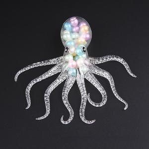 CHENXI Jouet anti-stress créatif en forme de pieuvre transparente avec perles, populaire, type Mochi Squishy, jouet à presser - Product Image 5
