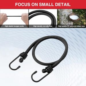 Cuerda Elástica de Alta Resistencia de 24 Pulgadas con Ganchos, Cuerda Elástica de Goma Premium para Equipaje, Portaequipajes, Amarre de Carga, RV, Bicicleta, Camping - Product Image 3