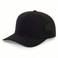 Casquette de baseball à 5 panneaux perforée personnalisée en gros, logo imperméable