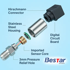 Bestar 316LSS Hirschmann 0,25% FS 0-10VDC 15 bar16bar 60MPa Druck messumformer Schnelle Druck drucksensoren G1/4 für Vakuum - Product Image 6