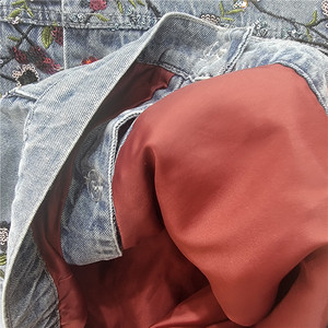 Clothes Manufacturers Custom Vintage <strong>Velvet</strong> Embroidered Floral Denim Jacket <strong>Women</strong> Loose Slimming Single Breasted Versatile <strong>Coats</strong> - Product Image 6