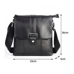 Sac bandoulière multifonctionnel en cuir pleine fleur véritable pour <span class=keywords><strong>homme</strong></span>, idéal pour documents et argent, style décontracté - Product Image 3