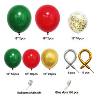 Kit d'arche de guirlande de ballons de Noël et de remise de diplôme de haute qualité, en gros, vert, rouge, or, 5, 10, 18 pouces, décoration de fête d'anniversaire, feuille