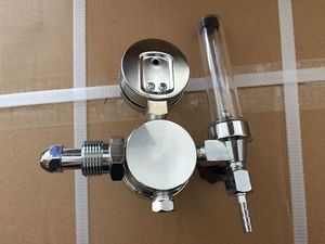 アルミボディCGA580入口ねじ<span class=keywords><strong>CO2</strong></span>アルゴンレギュレーター流量計MIG溶接用 - Product Image 2