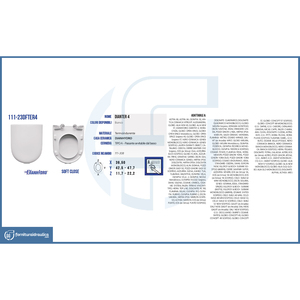Dianter 4 Sedile WC Moderno Bianco in Plastica PP Termoindurente per Applicazioni Bagno - Product Image 3