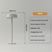 Lampe tactile moderne rechargeable par USB Grande lampe de table en métal Corps en fer Abat-jour de bureau carré pour salle de restaurant Utilisation transfrontalière