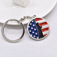 Porte-clés en métal personnalisé avec drapeau 3D de pays, drapeau américain, nom de marque personnalisé, logo d'entreprise, breloque porte-clés, porte-clés en émail souple
