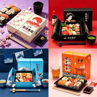 Boîtes à sushi premium biodégradables en papier pour emporter, boîtes en carton de haute qualité pour sushi à emporter