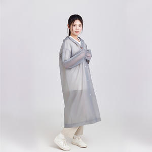 Capa de Chuva Engrossada Não Descartável da Moda em EVA para Adultos e Crianças Viagem ao Ar Livre Portátil Poncho de Peça Única Atacado - Product Image 3