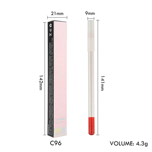 Crayon à lèvres en bois végétalien personnalisé avec votre logo, haute pigmentation, longue tenue, waterproof, crème nude, maquillage, marque privée - Product Image 3