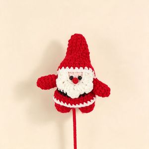 Bouquet de Noël fini, tricoté à la main, transfrontalier, en fil de coton, avec branche florale Père Noël et noisette de Sibérie, pour décoration - Product Image 4