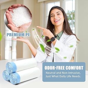 Huamaohengchun8 Gallon Trash Bags Drawstring,63 Count White Trash Bags Unscented for Bathroom Bedroom Office <b>Kitchen</b> - Product Image 5
