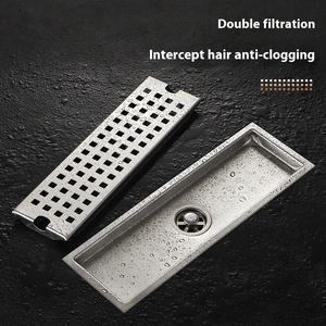 Ducha <span class=keywords><strong>de</strong></span> baño Rectangular <span class=keywords><strong>de</strong></span> acero inoxidable con fugas largas lineales a prueba <span class=keywords><strong>de</strong></span> <span class=keywords><strong>gusanos</strong></span>, <span class=keywords><strong>drenaje</strong></span> <span class=keywords><strong>de</strong></span> suelo - Product Image 6