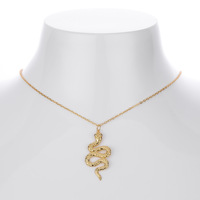 Collar con Colgante de Serpiente de Plata de Ley S925, Chapado en Oro de 18K, con Circonitas, Joyería Fina para Mujer, OEM ODM, SPJ, Superventas