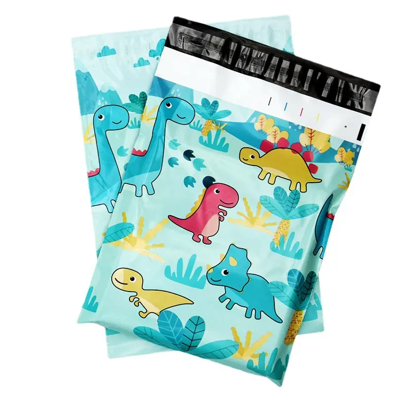 Enveloppes personnalisées en polyester, lot de 50 enveloppes avec impression de dinosaure, écologique, pour la préparation des vêtements