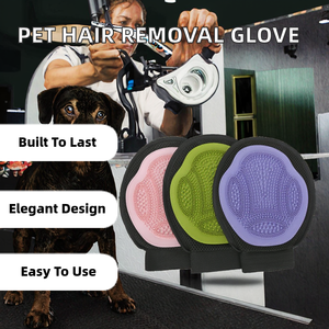 Gants en caoutchouc pour enlever les poils d'animaux pour chats et chiens - Brosse de toilettage facile à utiliser - Product Image 2