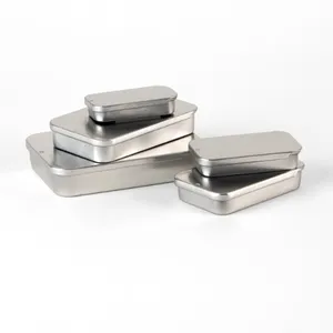 Custom Large Mint Sliding Metal Top Tin Box Mini Metal Tin Box Sliding Top Black For Diy Lip Balms And Solid Perfumes