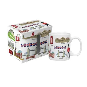 Taza personalizada de regalo de Ciudad de recuerdo de Londres Vintage personalizada, taza de café de té de porcelana de cerámica de Inglaterra