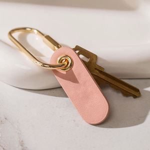 PU Leather Name Tag Keychain Personalized Women Initial Custom Purse Charm Bag Accessory Monogram Gift Letterpress - Product Image 1