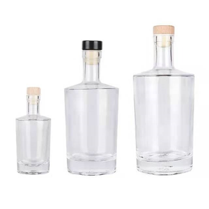 100 ml 380ml 500ml <span class=keywords><strong>750ml</strong></span> rõ ràng hình tròn siêu <span class=keywords><strong>Flint</strong></span> chai thủy tinh cho Gin Rum Vodka Whisky Brandy với nút chai - Product Image 3
