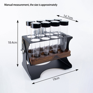 Ensemble de 8 tubes de stockage de grains de café en verre transparent de 20 g, avec valve, support métallique, hermétique - Product Image 6