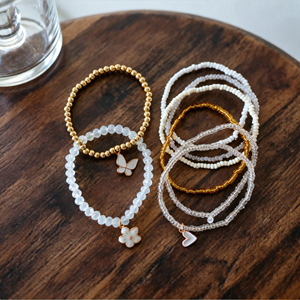 Conjunto de Joias de Mão Elásticas Bohemia para Mulheres com Pérolas e Cristais CCB - Product Image 5