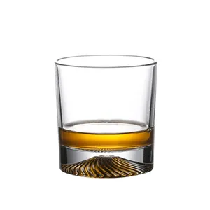 Japanese Style Creative Decanter Whisky Glasses Raised Bottom Mountian Whisky Glass Cheap Whisky Glass Bottle Custom Minimum