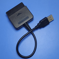 Kabel konverter adaptor USB, kualitas tinggi untuk PS2 ke untuk PS3 USB kabel adaptor ABS pengontrol PC kabel konverter Gamepad