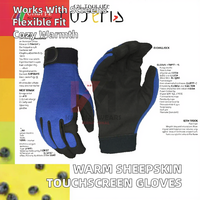 Gants de sécurité d'hiver Vilico pour hommes et femmes, doux, chauds, compatibles avec les écrans tactiles, doublure en polyester, fermeture à boucle extensible, utilisation domestique