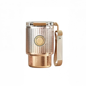 Gobelet de voyage de luxe en titane pur TA1 395 ml, ultra léger 210 g, maintien au froid 24h et au chaud 12h, texture verticale, personnalisable avec logo, pour café nomade - Product Image 1