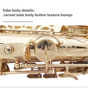 Saxophone <span class=keywords><strong>alto</strong></span> Eb professionnel en laiton laqué or, logo personnalisé, vente en gros d'usine, instrument à vent de haute qualité, étanche - Product Image 3